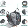 Cross-border best-selling folding mom bag, bed bag, multi-functional foldable mother and baby bag, waterproof large-capacity mom backpack details Picture